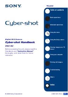 Sony Cyber-shot N2 manual. Camera Instructions.